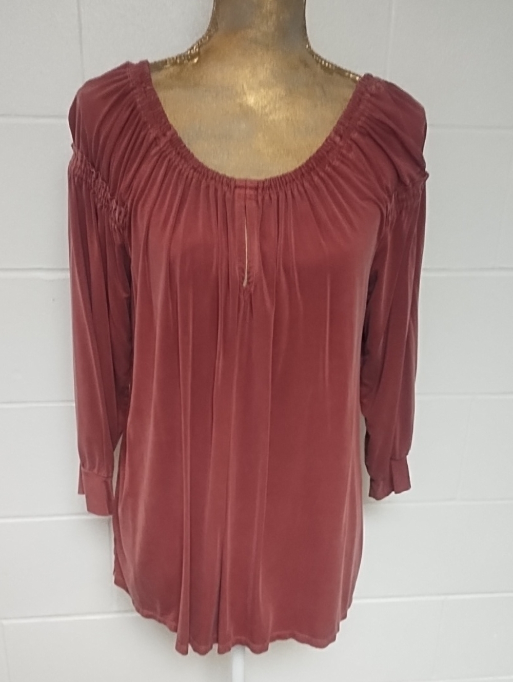 Young Fabulous & Broke Long Sleeve Blouse Flowy Soft in Rust Size Medium